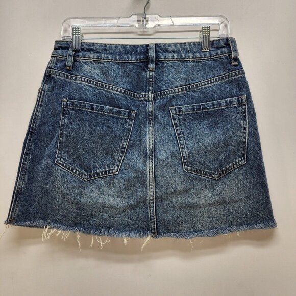 WE THE FREE Skirt Size 28 Women’s Denim Zip It Up Front Mini Blue - Picture 5 of 7